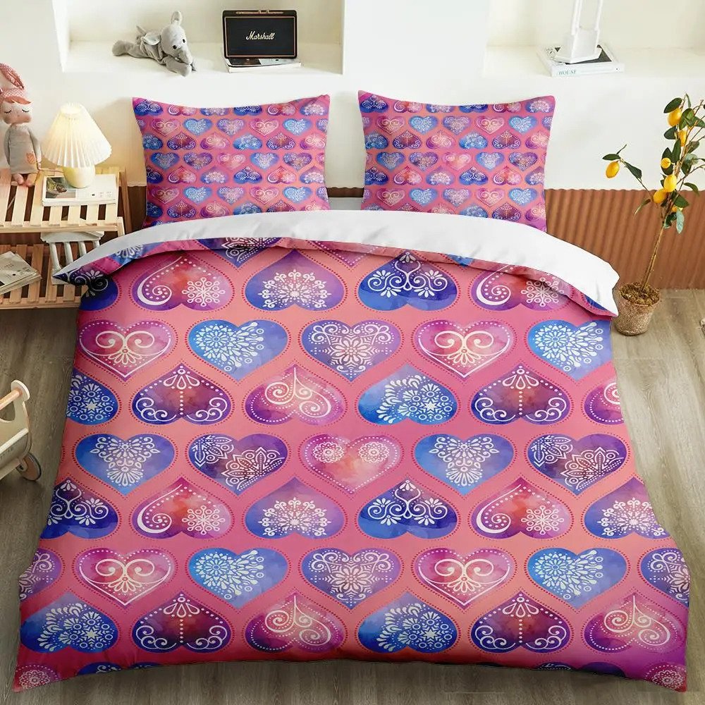 

3D Print Water Drop Pattern Lover Bedroom Decor Modern Bedding Set Queen King Single Customize Soft Pillowcase Duvet Cover Set