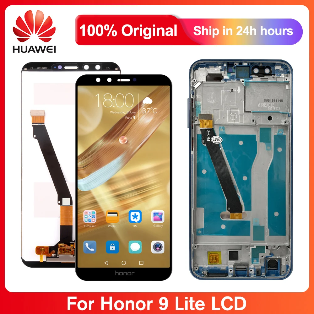 Оригинальный экран 5 65 дюйма для Huawei Honor 9 Lite ЖК дисплей сенсорный с рамкой