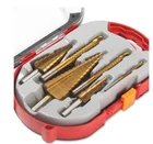 Набор ступенчатых Сверл из быстрорежущей стали, 6 шт., резак для металлических отверстий, конический сердечник по дереву, инструмент для сверления отверстий Titanium4-122032 мм + 3,6,8 пил