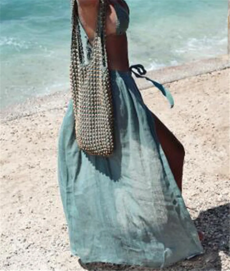 Женский купальник Пляжная накидка прозрачная пляжная мини-юбка с запахом саронг