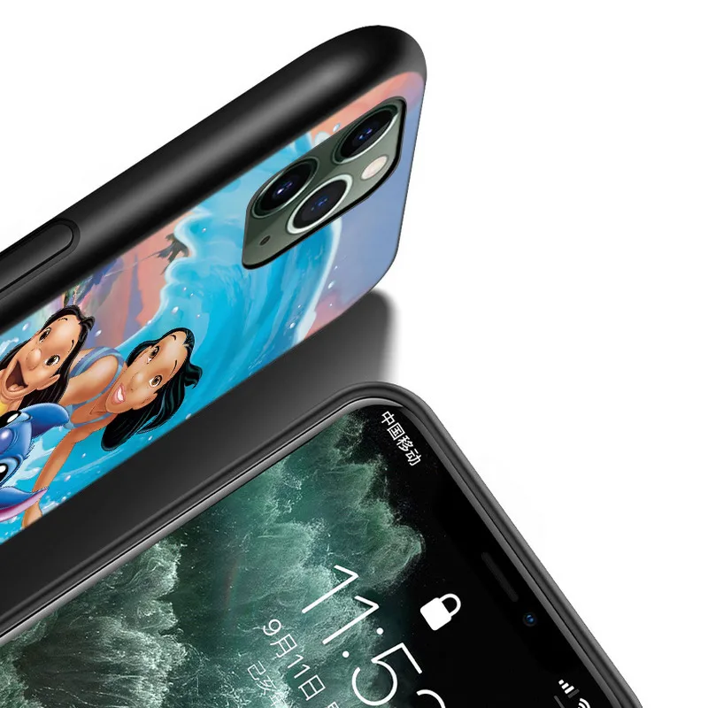 Lilo Stitch Cartoon Phone Case For Apple iPhone 14 13 12 11 Pro Max Mini XS Max X XR 7 8 Plus 5S Silicone Black Shell