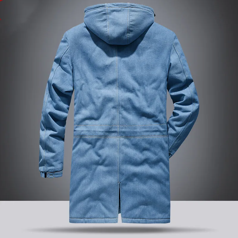 Зимняя куртка для мужчин уплотненная Теплая мужская парка новая мода джинсовое