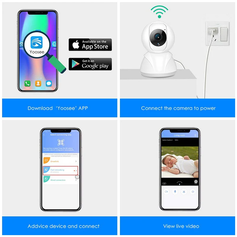 Yoosee IP камера 1080P видеонаблюдения WiFi интеллектуальное автоматическое
