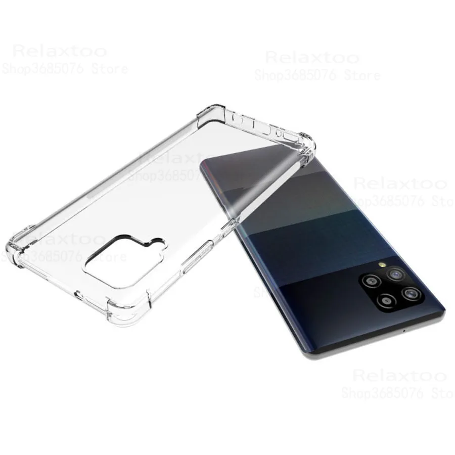 

3in1 Transparent TPU Silicone Case For samsung galaxy 42 5g 2020 Tempered Glass on for samsung a42 a 42 Camera Protection Film