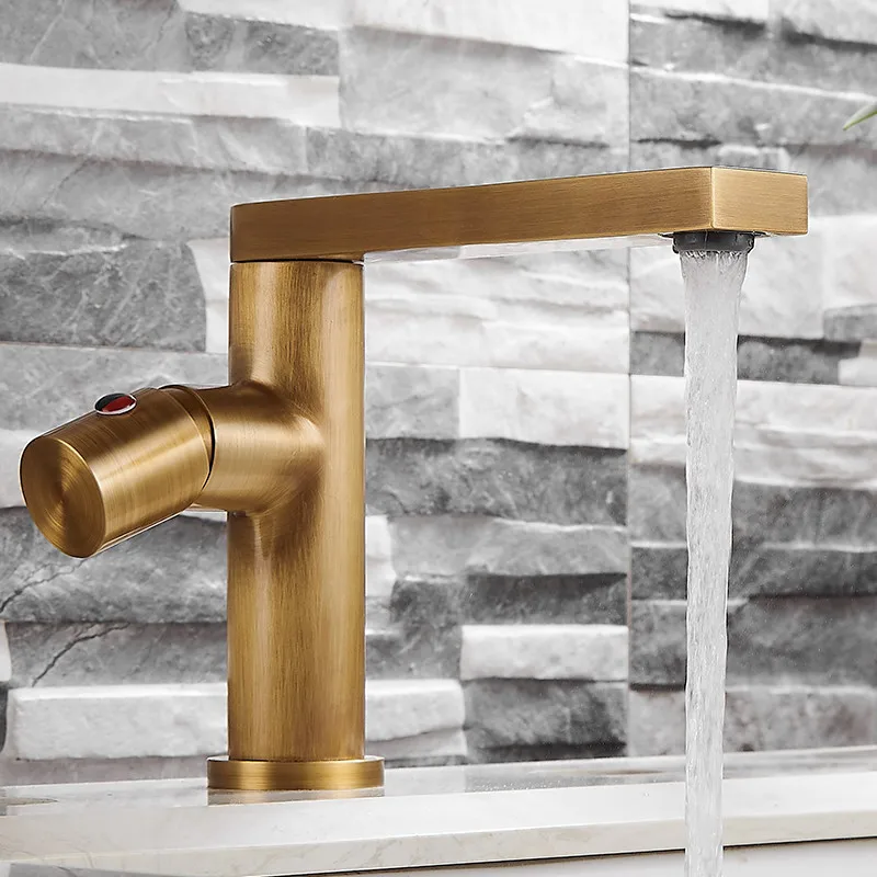 Антикварные латунные смесители для раковины ванной комнаты Смеситель горячей и