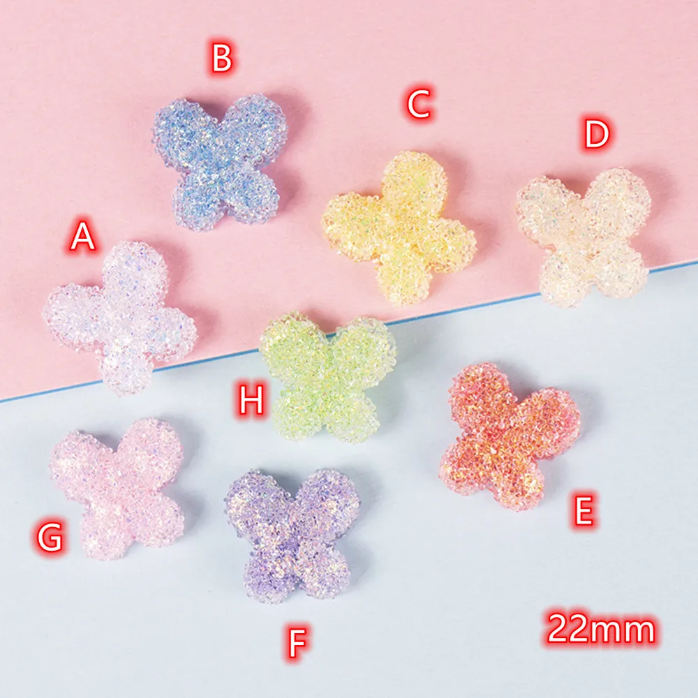 

New Cute Resin Frosting Butterfly Flatback Cabochon Charm 20pcs Butterflies Insect Pastel DIY Phone Craft Decoration Accessories