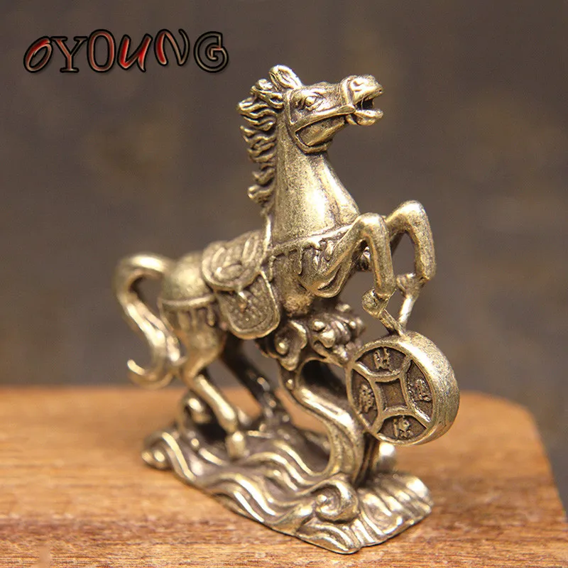 Латунная Статуэтка шаг на монеты статуэтка удачу фэн-шуй настольное украшение