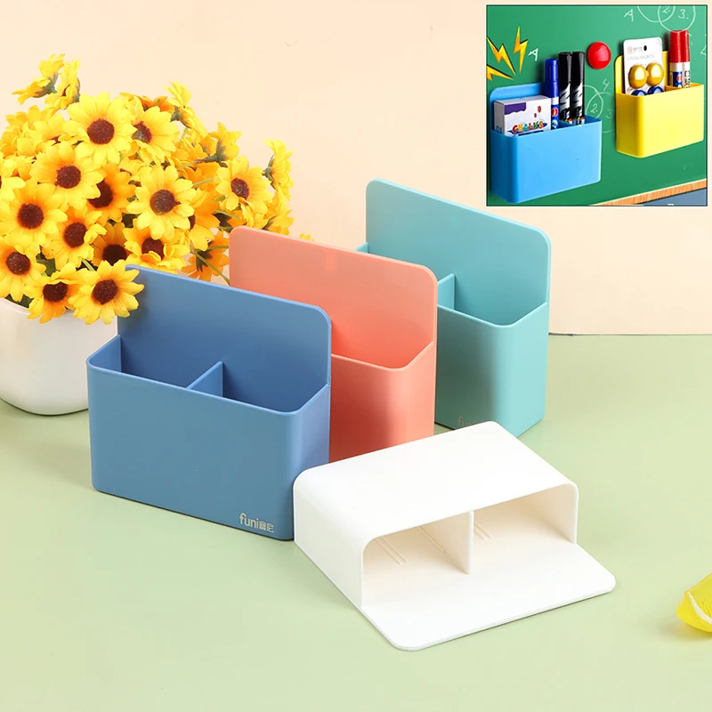 

Magnetic Fridge Storage Box Cans Marker Pencil Pen Holder Desk Organizer Storage