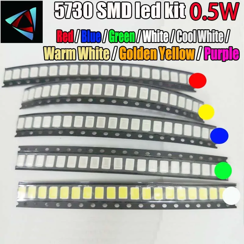 Светодиодный диодный набор 50 шт. SMD 5730 5630 0 5 Вт 10 значений