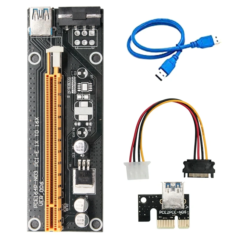 

VER006 USB 3,0 Pci-E карта PCI-E 1X для 16X 4Pin изображение кабель-удлинитель для BTC/ETH игра Карта адаптера майнинга биткоинов