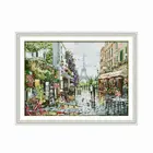 Набор для вышивки крестом 11CT 14CT, Набор для вышивки крестиком, с принтом в виде картины в Парижской уличной сцене, для домашнего декора