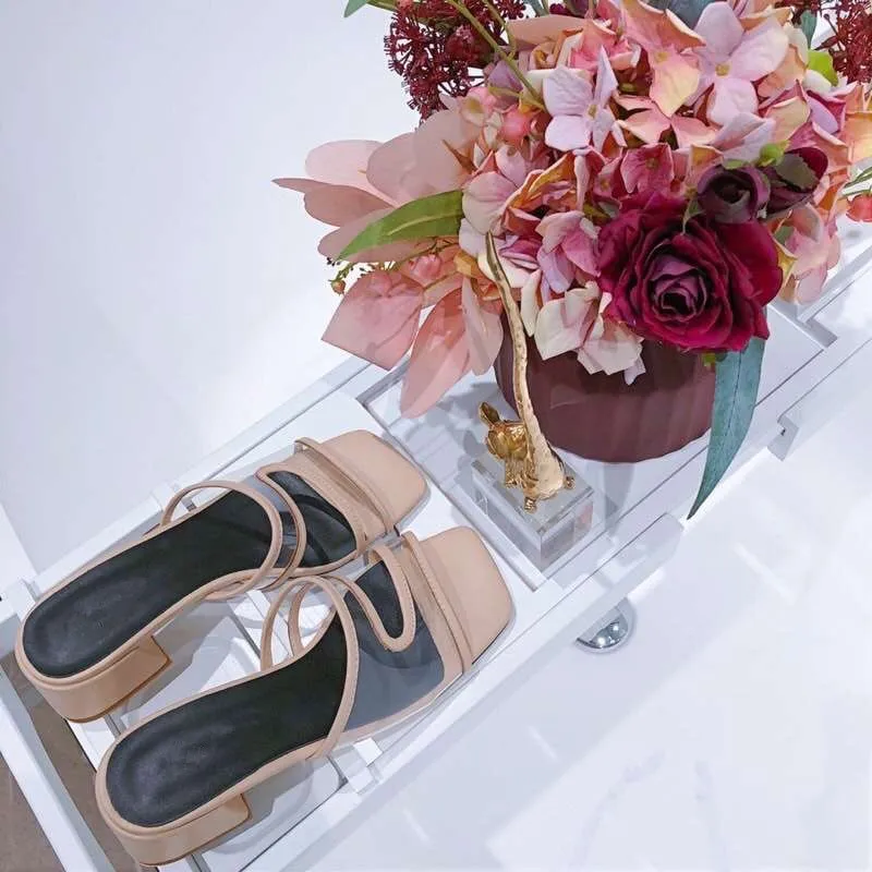 2020 женские сандалии из ПВХ на высоком каблуке|Тапочки| |