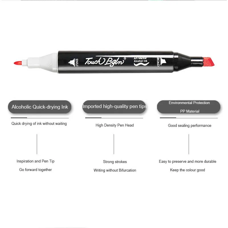 Markers brush Pen Set authentic student double-headed beginner 30/40/60/80 colors oil alcohol painting marker art supplies