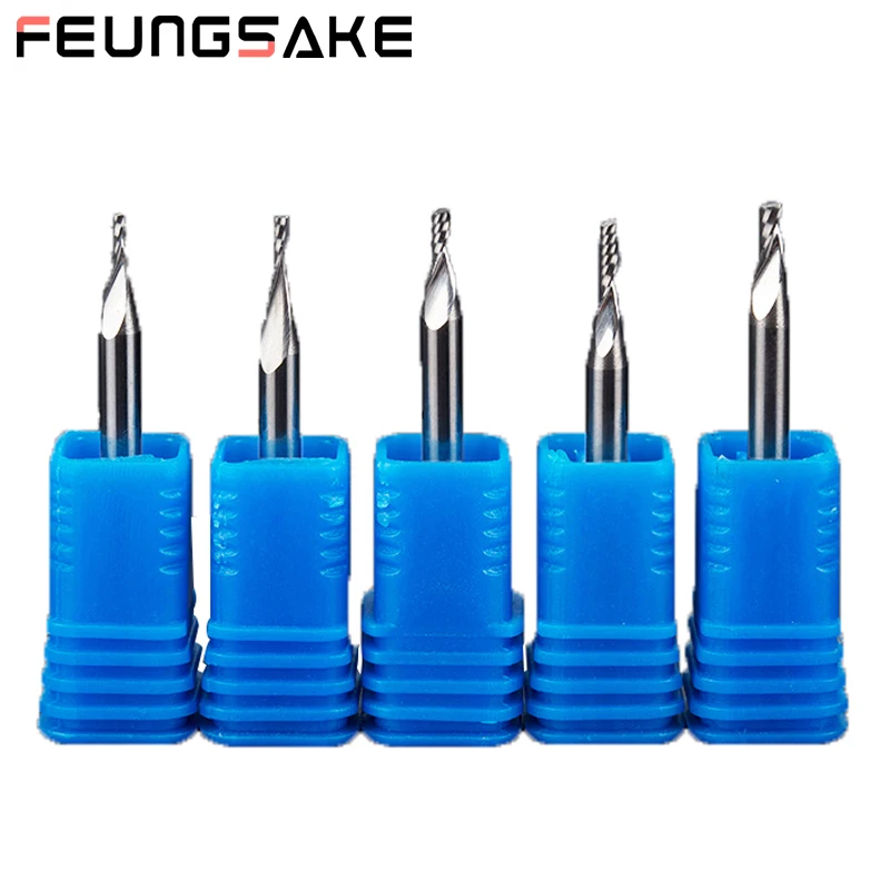 

Фрезерные сверла для резки печатных плат с ЧПУ 10 шт./компл., сверло для резки 1 мм 1,5 мм 2 мм 2,5 мм 3,175 мм, используется для станка с ЧПУ