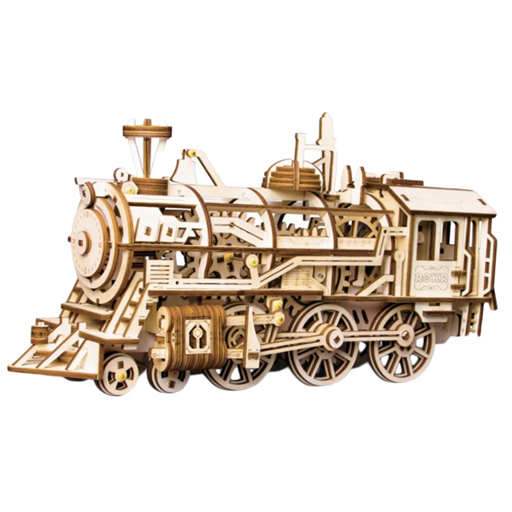 

Steam Locomotive 3D Wooden Puzzle Model DIY Jigsaw Home Table Decor Gifts