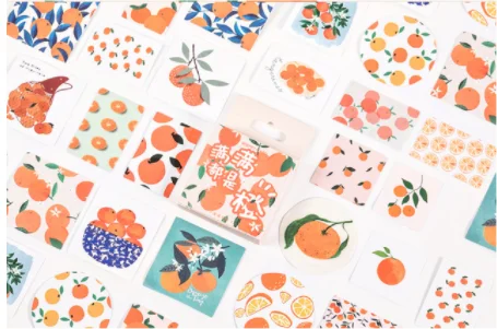 

Orange fruit decorative sticker(1pack=46pieces)