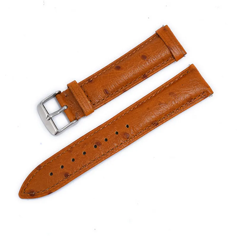 Wholesale 10Pcs/Lot 18mm 20mm 22mm Genuine Cow Leather Ostrich grain Watch Band Watch Straps Wrist Watch Part New -20201015