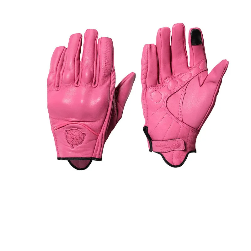 

Мотоциклетные Перчатки Guantes в стиле ретро, водонепроницаемые розовые гоночные митенки для езды на велосипеде