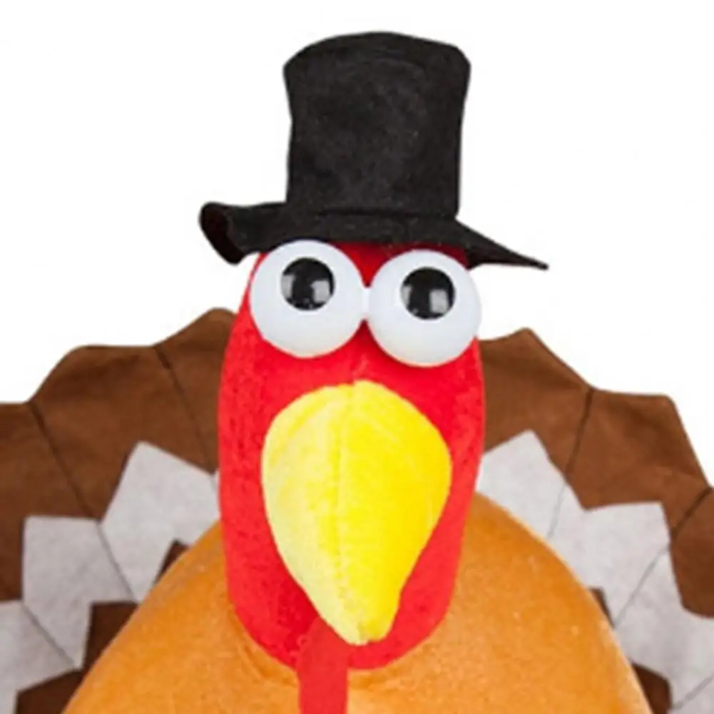 

Turkey hat novelty cute velvet cotton thanksgiving turkey costume hat holiday decoration