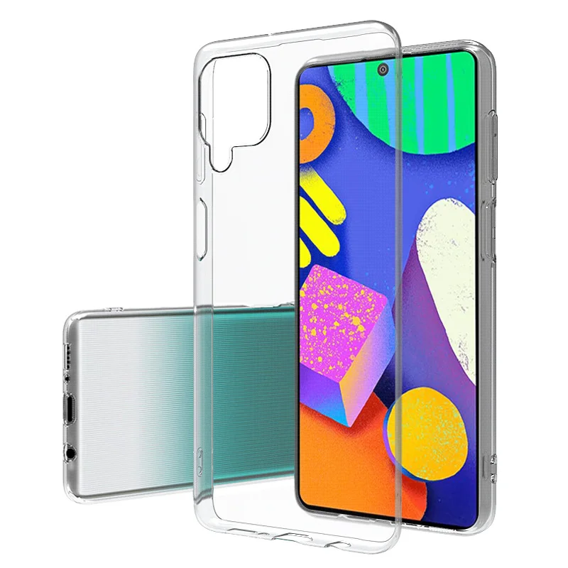 Ультратонкий Прозрачный мягкий чехол из ТПУ для Galaxy F62 M62 бампер Samsung A02 A12S A32 A42 A52