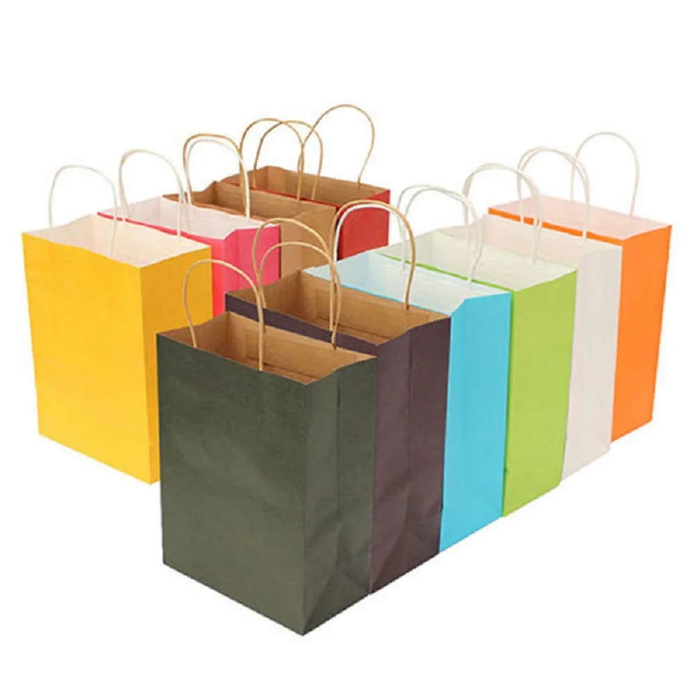 

1PC Paper Mini Stand up Shopping Bags Party Bags Kraft Gift Packaging with Handle Recyclable Shop Loot Tote Shopper Bag