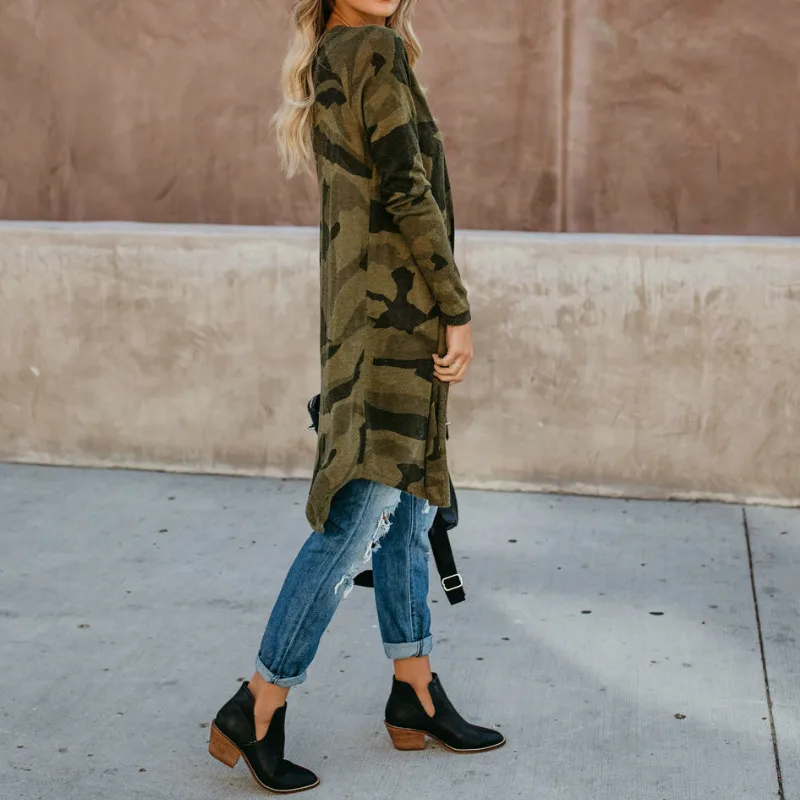 Горячая Распродажа крутые длинные леопардовые камуфляжные пальто и куртки с