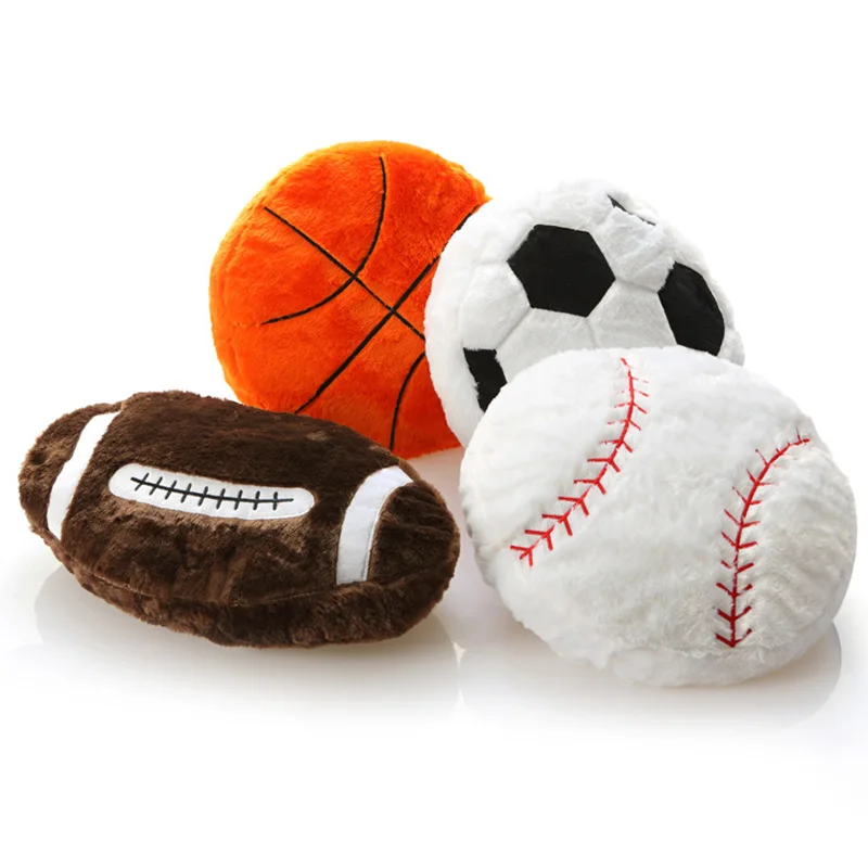 

Creative Soccer Plush Throw Pillow Creative Football Shaped Plush Ball Pillow Basketball Baseball Rugby for Home Bar Cafe