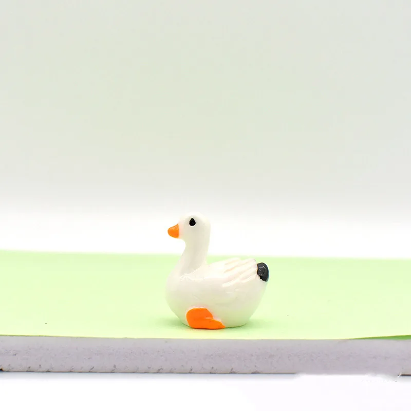 Миниатюрная фигурка лебедя из смолы миниатюрное украшение для сада сделай сам