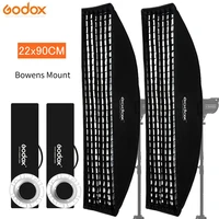 2pcs godox 9x 35 22x90cm honeycomb grid softbox for photo strobe studio flash softbox bowens mount