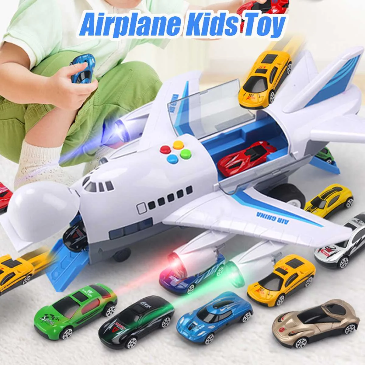 

Самолет игрушечный Have12 сборка автомобилей, самолёт летательного аппарата, большой размер, музыка, освещение, игрушки, флэш-звук, автопилот, ...
