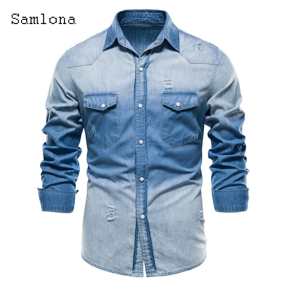 

Lightweight Fashion Tops Men Demin Jackets Trend 2021 Autumn Long Sleeve Demin Coats Single Breasted Jacket Slim Mens Outerwear