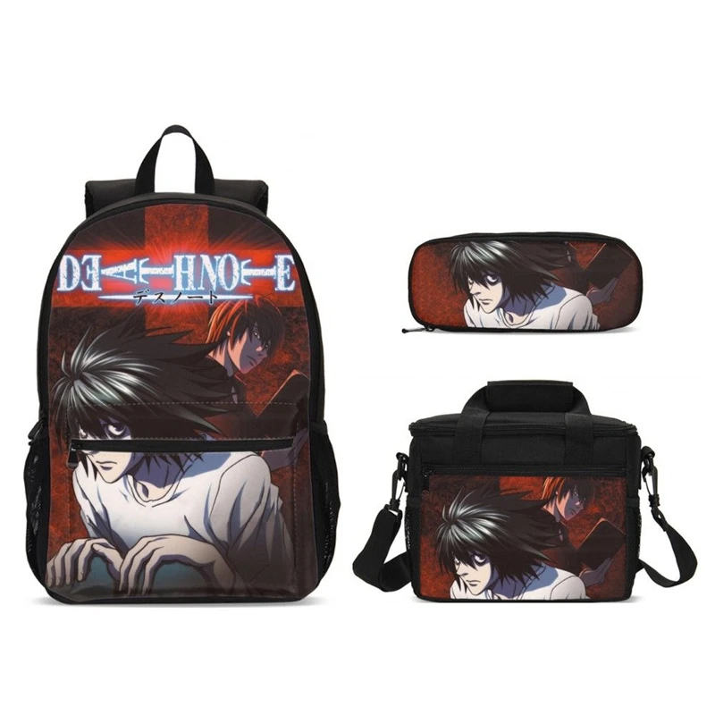Школьный ранец для мальчиков Death Note Детский рюкзак с рисунком из мультфильма