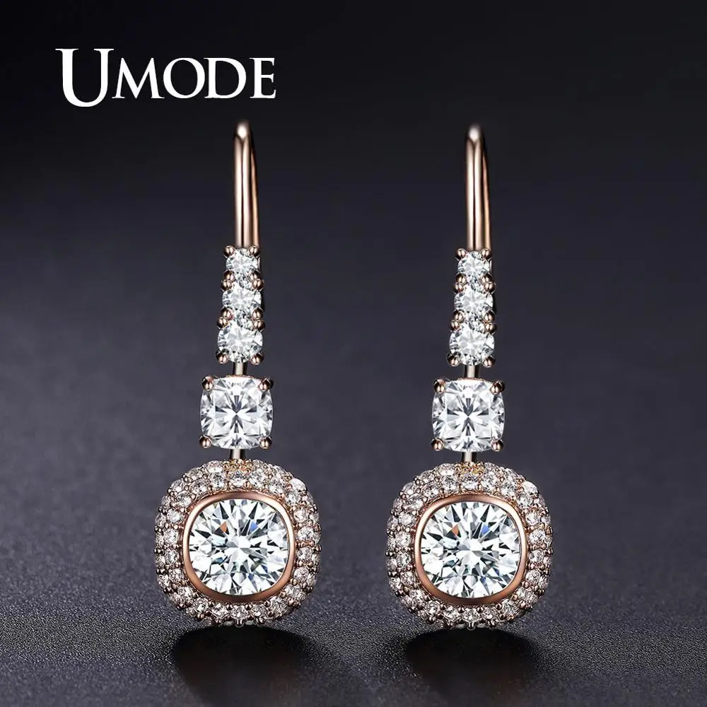 Винтажные висячие серьги UMODE для женщин золотые Висячие Модная бижутерия