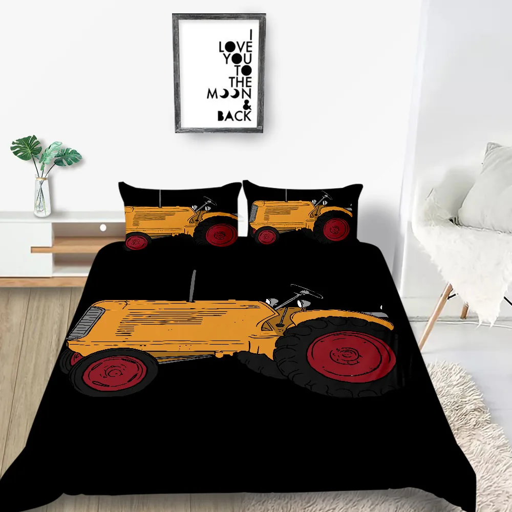 Мультяшный автомобильный комплект постельного белья креативный Модный черный