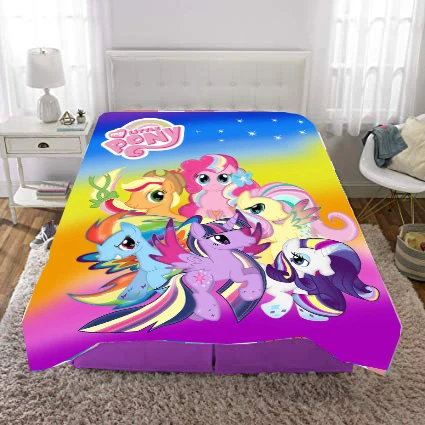 Плюшевое Коралловое одеяло с рисунком Мой Маленький Пони плюшевое одиночное