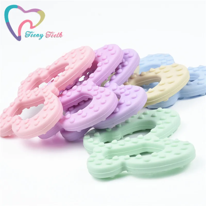 

5 PCS Baby Teeether Silicone Butterfly Handmade Pacifier Clip Teething Necklace Accessories Dummy DIY Clip Chains Pendants