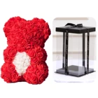 25 см Мишка Тедди, красная роза, мишка тедди, роза, цветок, искусственное украшение, рождественские подарки для женщин, подарок