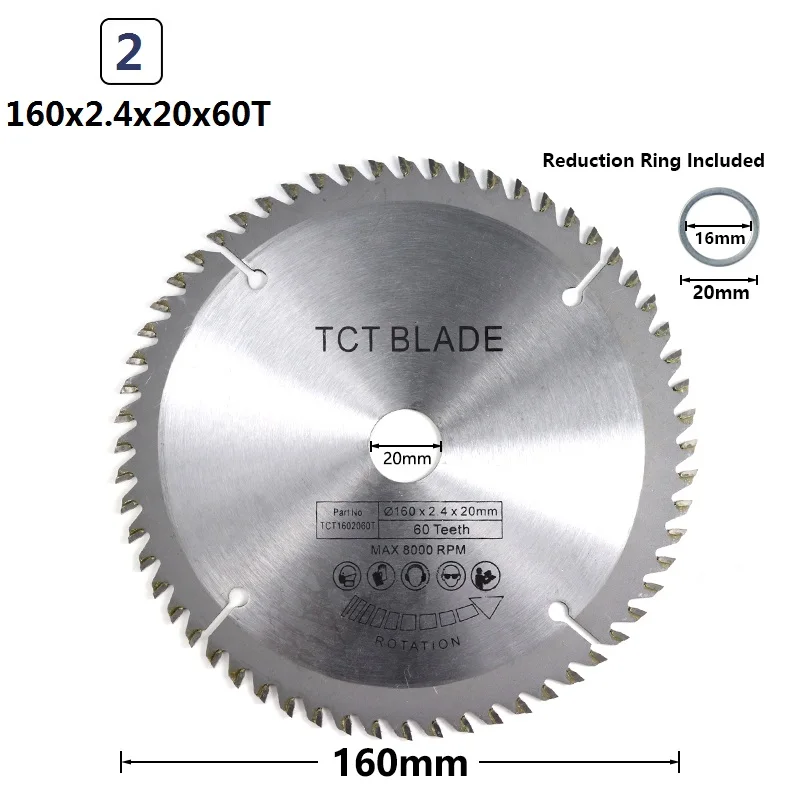 1pc 160x2.4x20x60T XCAN 1 шт. диаметр 160-210 мм mulitpropose TCT циркулярная пила Лезвие для обработки древесины режущий диск с твердосплавным наконечником - Цвет: 1pc 160x2.4x20x60T
