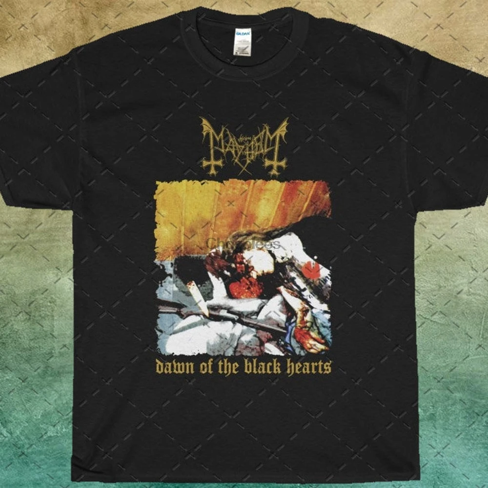 Черная Винтажная Футболка Mayhem Dawn of The Black Hearts Heavy Blend |