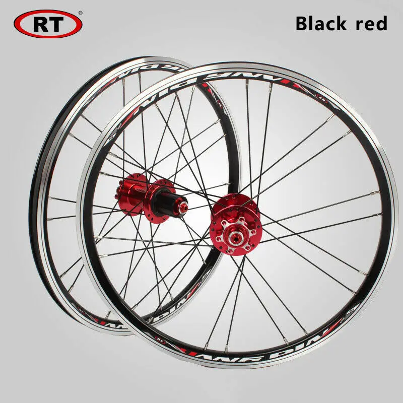 451-Black Red BMX/Складные 2" колеса для велосипеда Передняя Задняя колесная пара велосипеда 100/135 мм V& дисковые тормоза 451/406 7-10s алюминиевые диски для велосипеда - Цвет: 451-Black Red