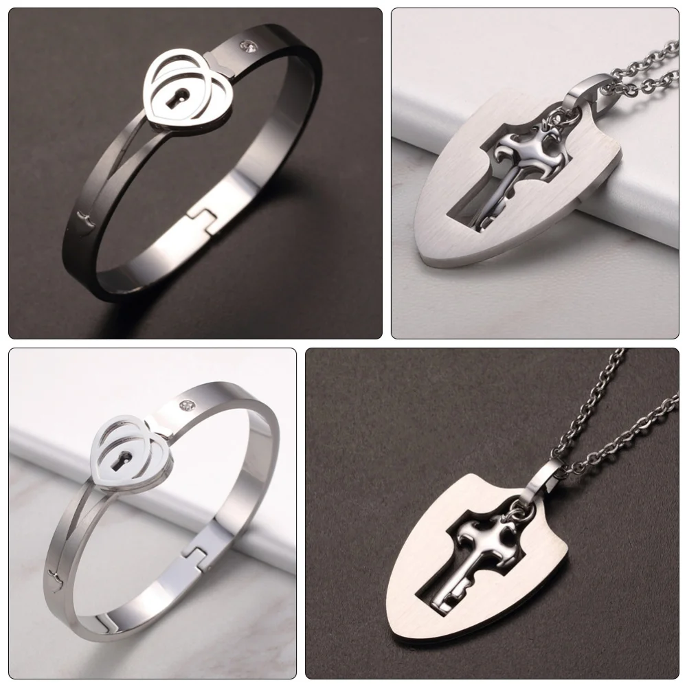 

1 Set of Valentine's Day Necklace Bracelet Exquisite Neck Jewelry Bangle Gift