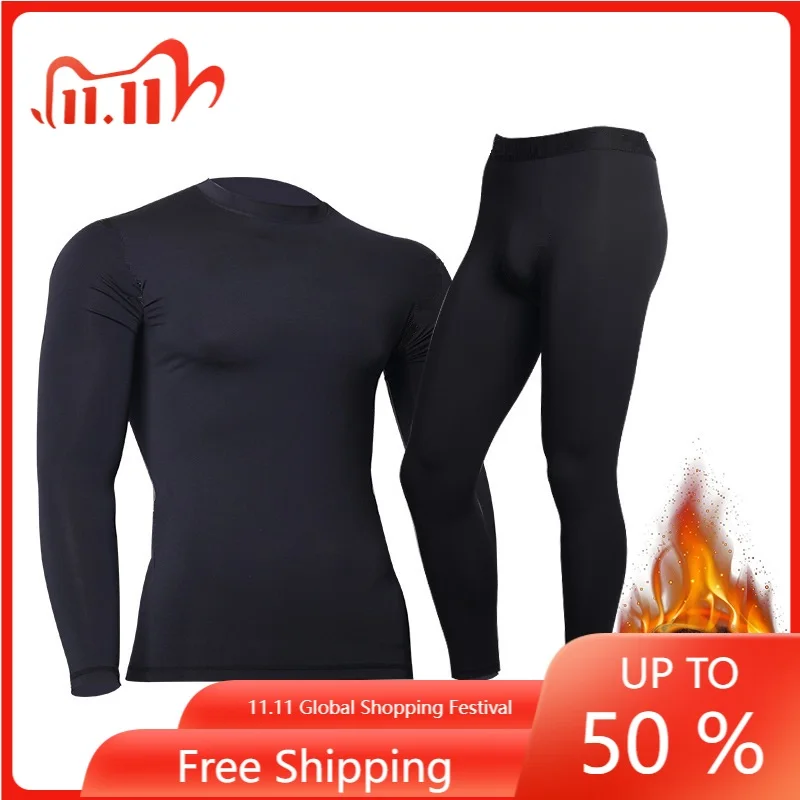 

Winter Thermal Underwear for men Keep Warm Long Johns Fitness flecce legging tight undershirts