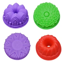 silicone big cake molds flower crown shape cake bakeware baking tools 3d bread pastry mould pizza pan diy birthday wedding party