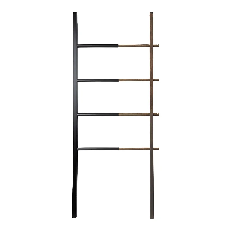 

Stretchable creative solid wood hanger mobile wooden multi-functional floor hanger living room bedroom simple adhesive hook ladd