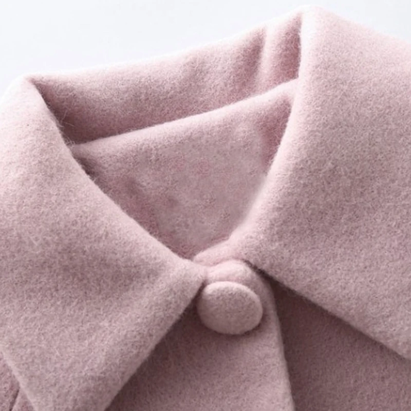 Клетчатый тренчкот для девочек Детское пальто очень толстая теплая шерстяная