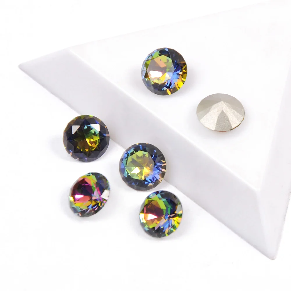 

YANRUO 1357 VM Color Brilliant Cut Shape Glass Crystal Material Nail on Stone 8mm 10mm Beauty Rhinestones For 3D Nail Art Gems