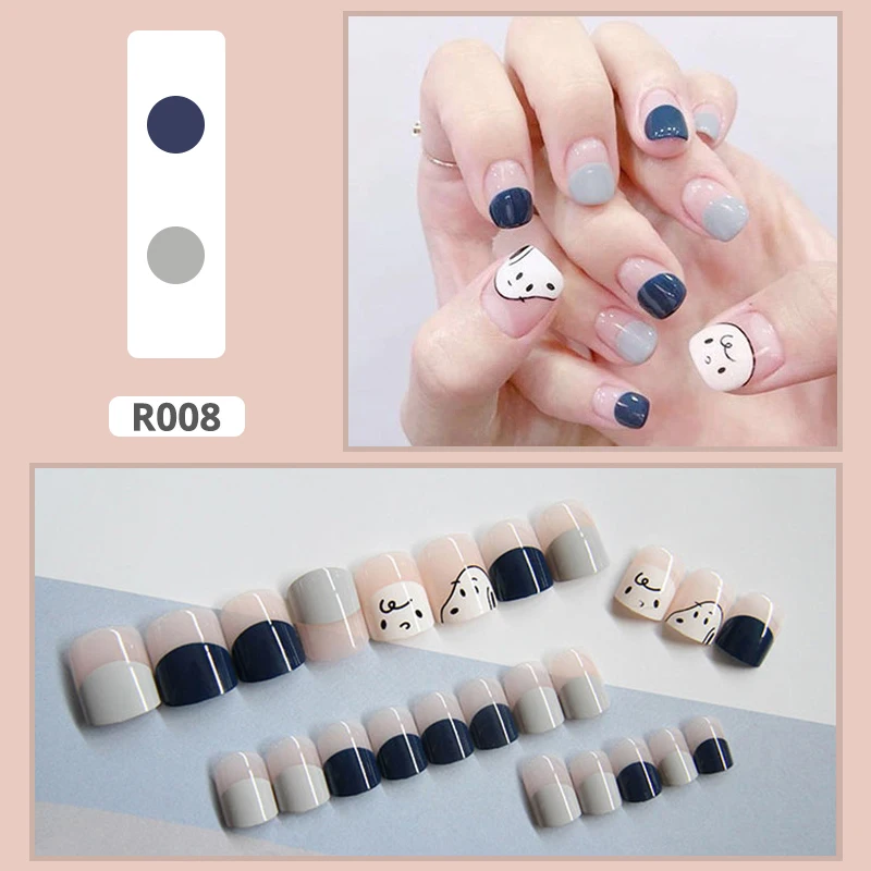 Красочные накладные ногти 24 шт./компл. наклейки для ногтей полное покрытие дизайн