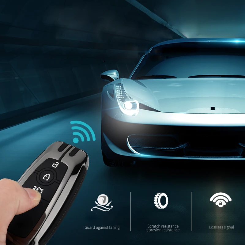 Цинковый сплав + силиконовый чехол для ключей от машины Ford EcoSport Fusion Mondeo Edge Mustang