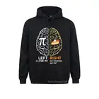 Pi Day левый против правый мозг пирог Топы с капюшоном Математика Geek подарок Зимние толстовки высокого качества толстовки для студентов Normcore