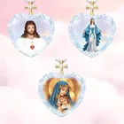 Женское ожерелье с подвеской в форме сердца, с кристаллами